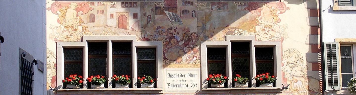 Fassadenmalerei am Oltener Ratskeller.