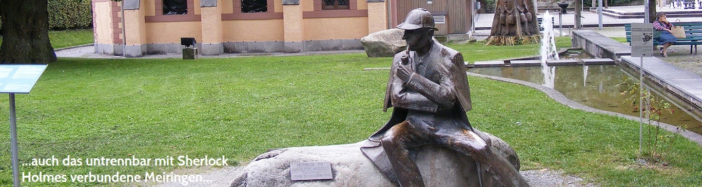 Statue von Meisterdetektiv Sherlock Holmes in Meiringen